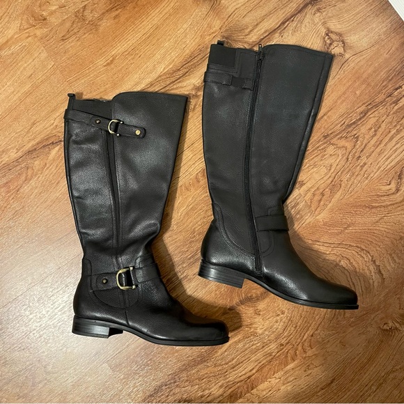 NWOT Naturalizer Jillian Wide Calf Knee High Tall Leather Riding Boot 7 - Picture 2 of 9